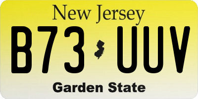 NJ license plate B73UUV