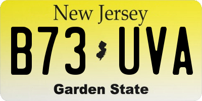 NJ license plate B73UVA