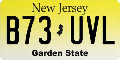 NJ license plate B73UVL