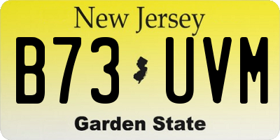 NJ license plate B73UVM