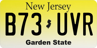 NJ license plate B73UVR