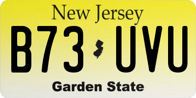 NJ license plate B73UVU