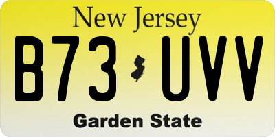 NJ license plate B73UVV