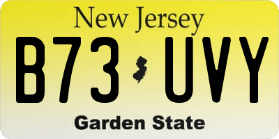 NJ license plate B73UVY
