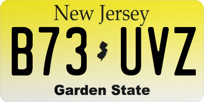 NJ license plate B73UVZ