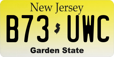 NJ license plate B73UWC