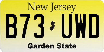 NJ license plate B73UWD