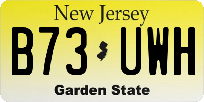 NJ license plate B73UWH