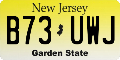 NJ license plate B73UWJ