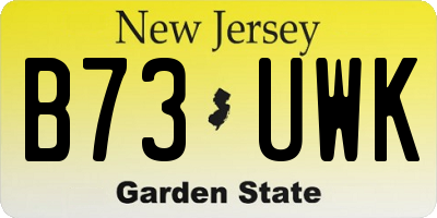 NJ license plate B73UWK