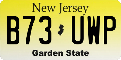 NJ license plate B73UWP