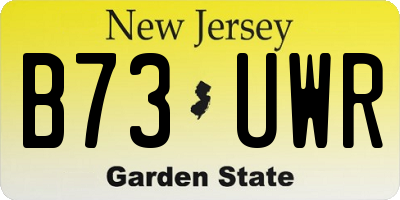 NJ license plate B73UWR