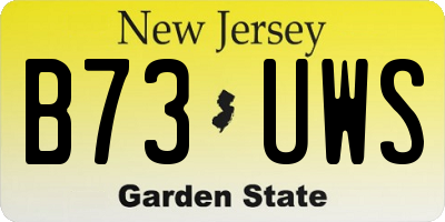 NJ license plate B73UWS