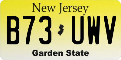 NJ license plate B73UWV