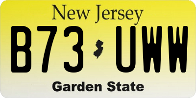NJ license plate B73UWW