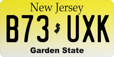 NJ license plate B73UXK
