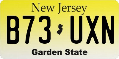 NJ license plate B73UXN