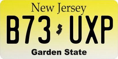 NJ license plate B73UXP