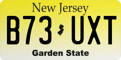 NJ license plate B73UXT