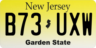 NJ license plate B73UXW