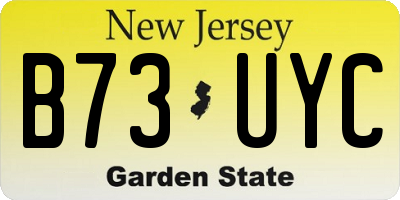 NJ license plate B73UYC