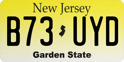 NJ license plate B73UYD