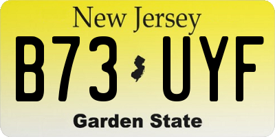 NJ license plate B73UYF