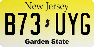 NJ license plate B73UYG