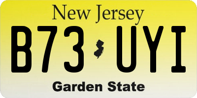 NJ license plate B73UYI