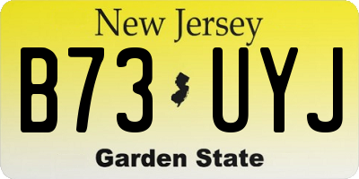 NJ license plate B73UYJ