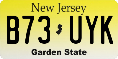 NJ license plate B73UYK