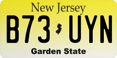 NJ license plate B73UYN