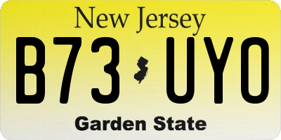 NJ license plate B73UYO