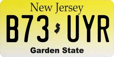 NJ license plate B73UYR