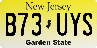 NJ license plate B73UYS
