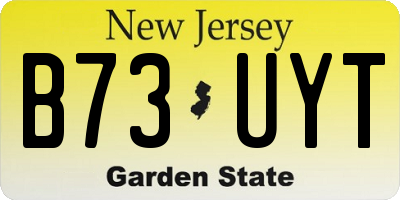 NJ license plate B73UYT