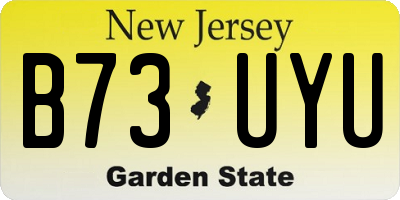 NJ license plate B73UYU