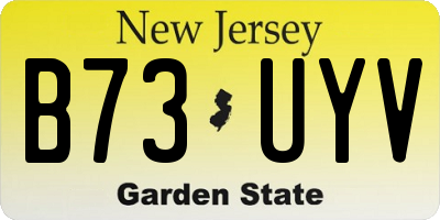 NJ license plate B73UYV