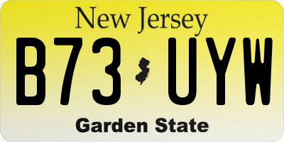 NJ license plate B73UYW