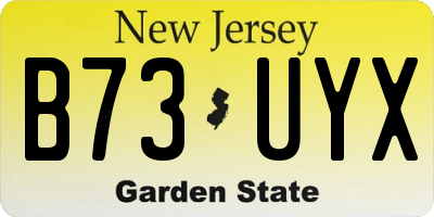 NJ license plate B73UYX