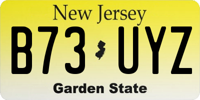 NJ license plate B73UYZ
