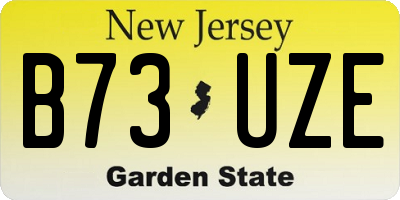 NJ license plate B73UZE