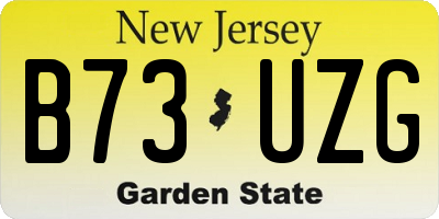 NJ license plate B73UZG