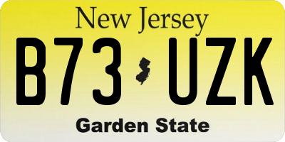 NJ license plate B73UZK