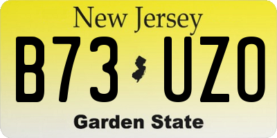 NJ license plate B73UZO