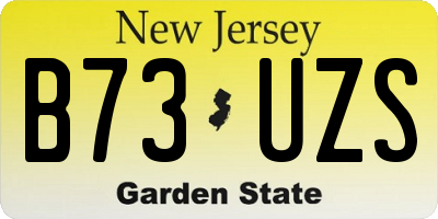 NJ license plate B73UZS