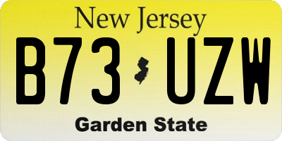 NJ license plate B73UZW