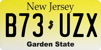 NJ license plate B73UZX