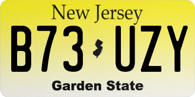 NJ license plate B73UZY