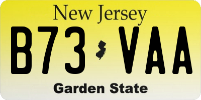 NJ license plate B73VAA